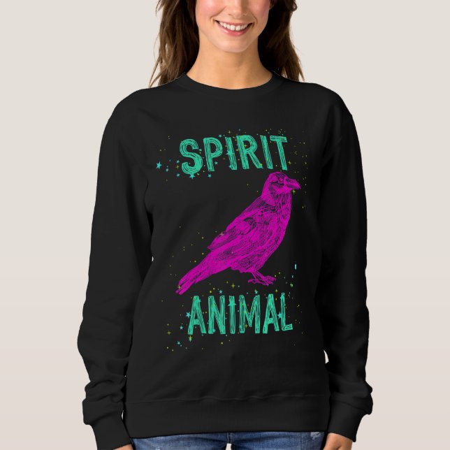 Moletom Spirit Animal Raven Lover Pink Animals Comfort Cut (Frente)