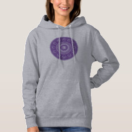 Moletom Spirit Dodecahedron Purple Mandala Womens Hoodie