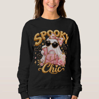 Moletom Spooky Chic Ghost Sweatshirt, Pink Halloween Crewn