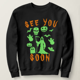 Moletom Spooky Grim-Reaper Te Vejo Em Breve Halloween-Hood