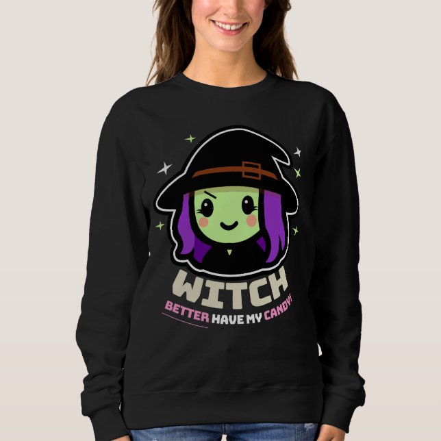 Moletom Spooky Kawaii Witch Halloween (Frente)