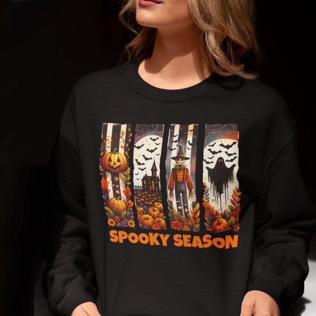 Moletom Spooky Season Brush Stroke Halloween Fall Autumn (Criador carregado)