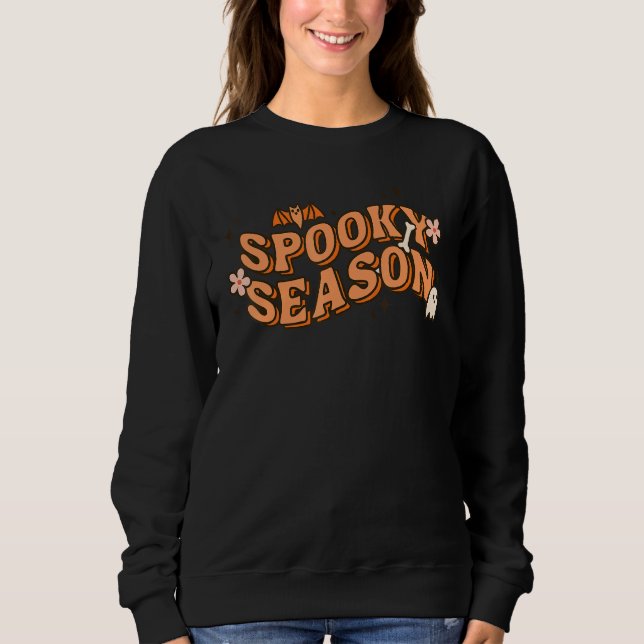 Moletom Spooky Season Happy Halloween Cute Boo For Men & W (Frente)