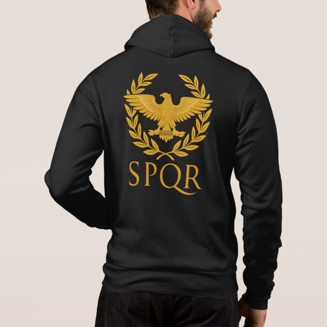 Moletom SPQR Roman Eagle Emblem – Golden Aquila & Laurel (Verso)