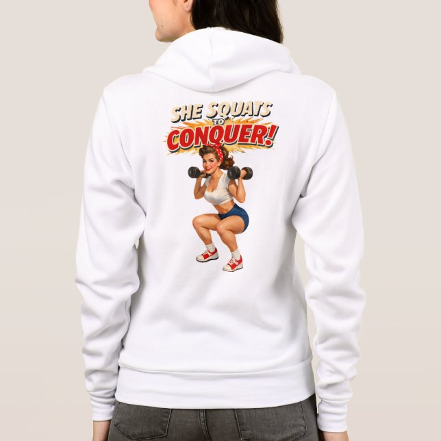 Moletom Squats Conquer -Funny Retro Gym Pin-Up- Activewear (Verso)