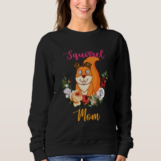 Moletom Squirrel Mom Floral Squirrel Bow Tie Lover Mother' (Frente)