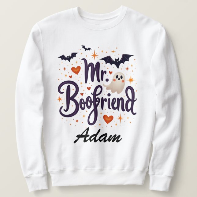 Moletom Sr. Boofriend Nome personalizado Halloween Sweatsh (Frente do Design)