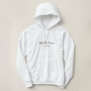 Moletom Sra adicionar nome sobrenome preto rosa ano modern