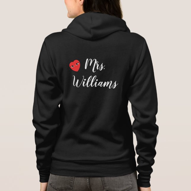 Moletom Sra. Wifey Hoody com Red Heart em preto (Verso)
