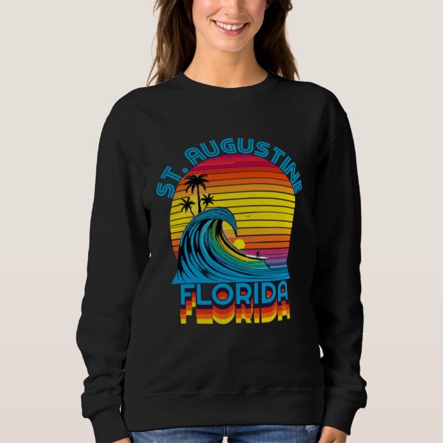 Moletom St Augustine Florida Retro Throwback Surf & Beach  (Frente)