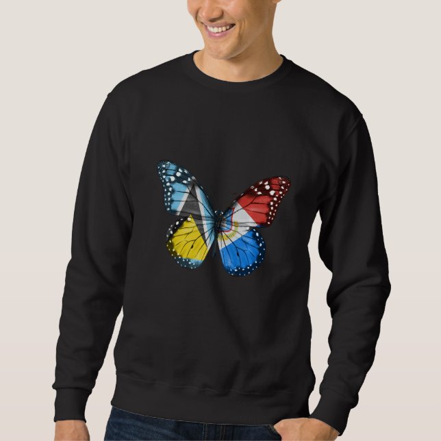 Moletom St Lucian Sint Maartener Flag Butterfly   (Frente)