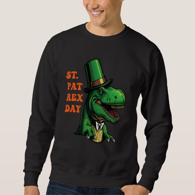 Moletom St Pat-Rex Day Happy St Patricks Day T-Rex Leprech (Frente)