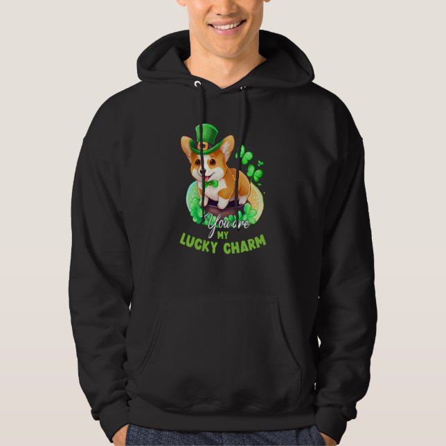 Moletom St Patricks Day Cute Luck Charm Corgi Dog Kids (Frente)