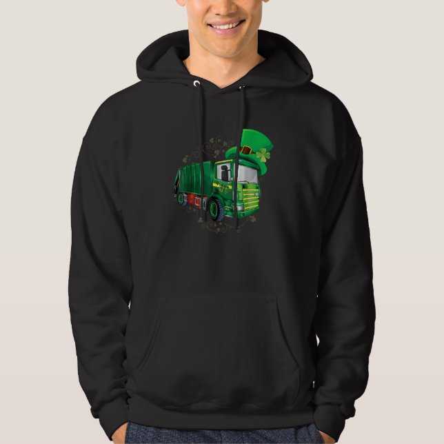 Moletom St Patrick's Day Green Garbage Truck Men Women Boy (Frente)