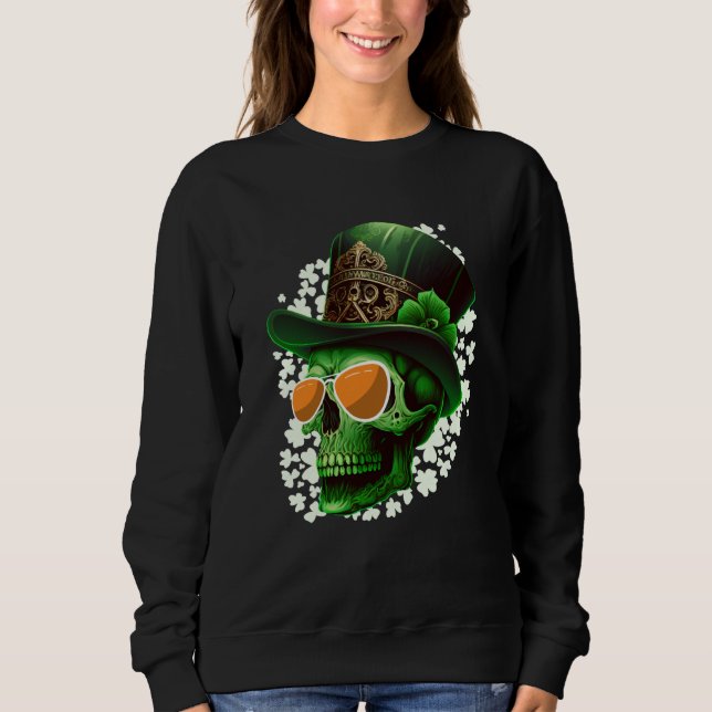 Moletom St Patrick's Day Irish skeleton leprechaun (Frente)