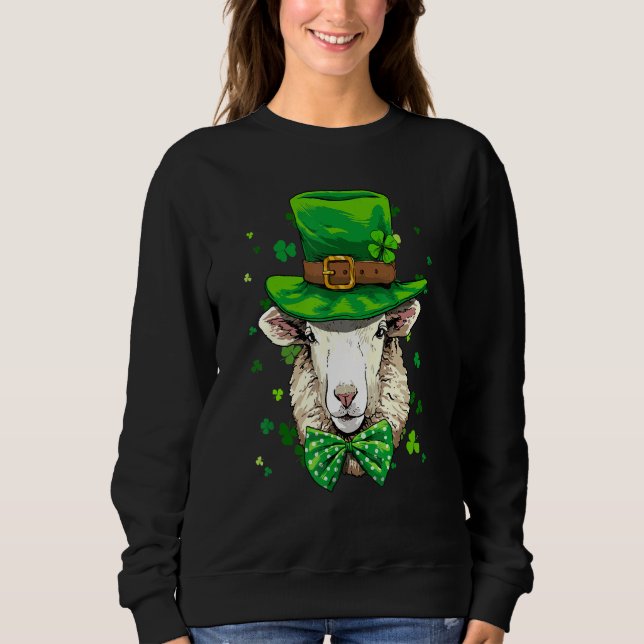 Moletom St Patrick's Day Leprechaun Sheep Lamb Shamrock Ir (Frente)