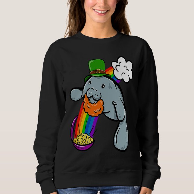 Moletom St Patrick's Day Manatee Leprechaun Cute  Boys Gir (Frente)