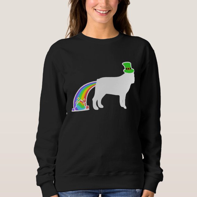Moletom St Patrick's Day Rainbow Dog  French Bulldog (Frente)