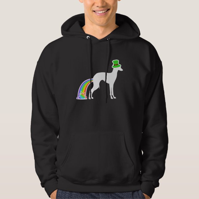Moletom St Patrick's Day Rainbow Dog  Italian Greyhound (Frente)
