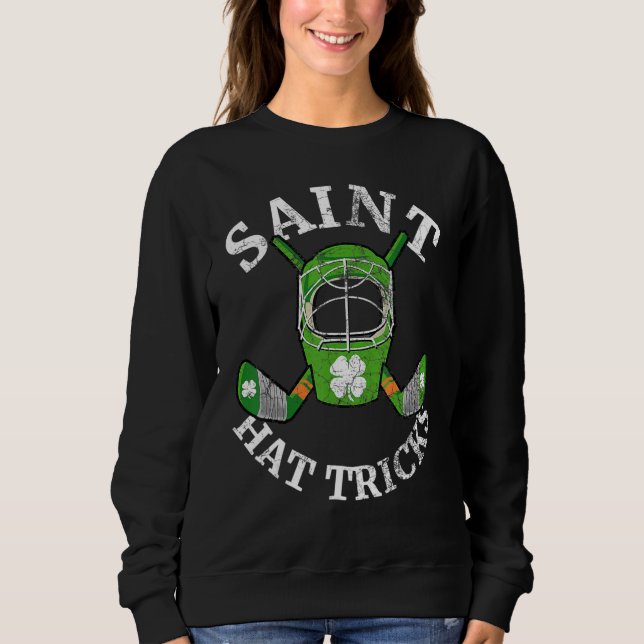 Moletom St Patricks Day Saint Hat Tricks Hockey Shamrock K (Frente)