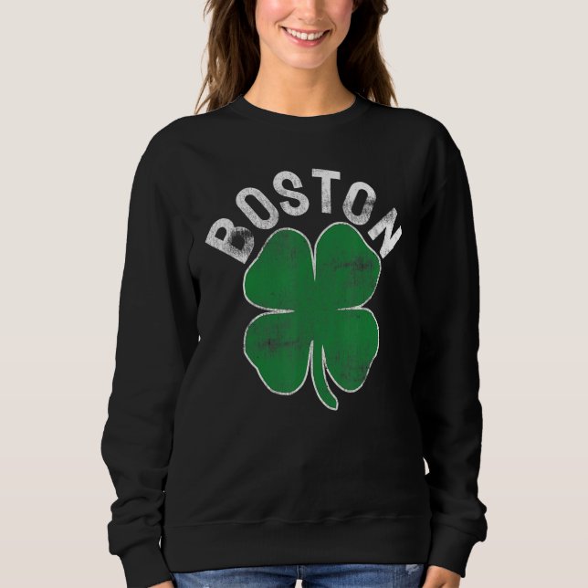 Moletom St Patrick's Day Shamrock Massachusetts Boston Iri (Frente)