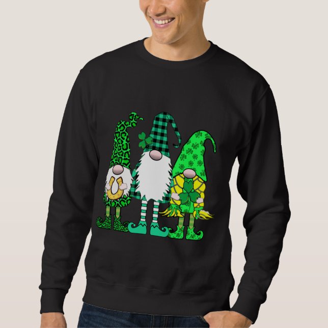 Moletom St Patricks Three Gnomos Lucky Irish Gnomes (Frente)