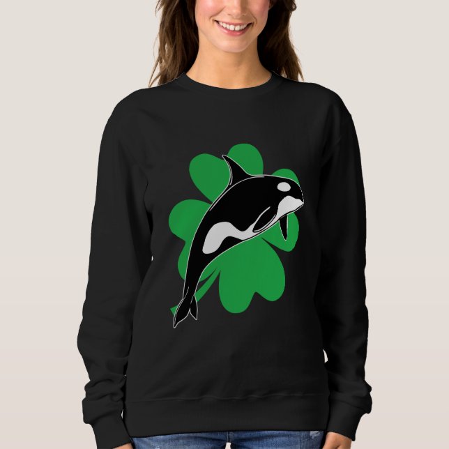 Moletom St Saint Patrick's Day Whale Orcas Men Women Kids (Frente)