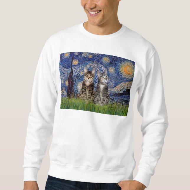 Moletom Starry Night - Dois Gatos De Tigre Para Comprimido (Frente)