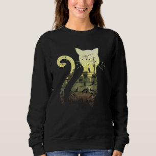 Moletom Starry Sunset Night Urban City Skyline Black Cats