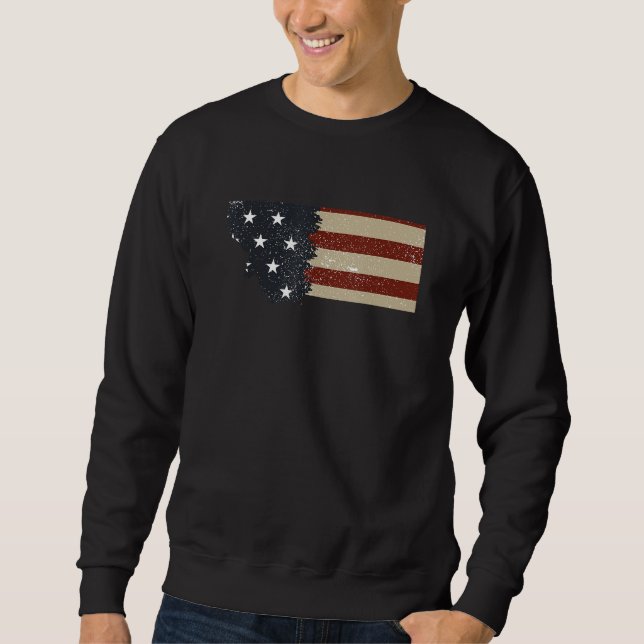 Moletom State of Montana Patriotic USA Flag for Men Women  (Frente)