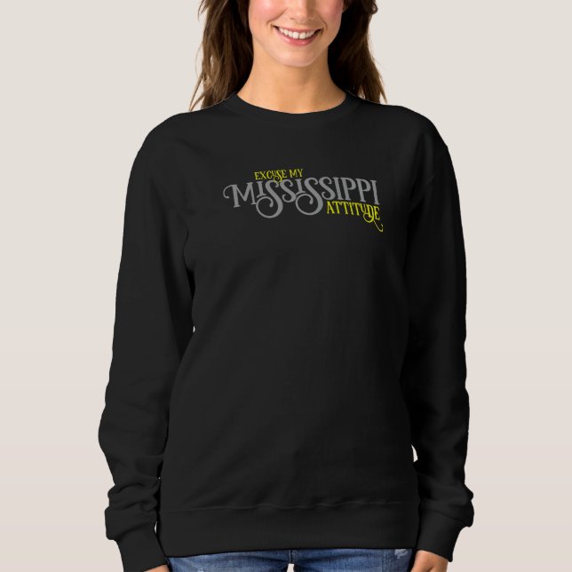 Moletom State Stubborn Sarcastic Mood Com Licença Mississi (Frente)