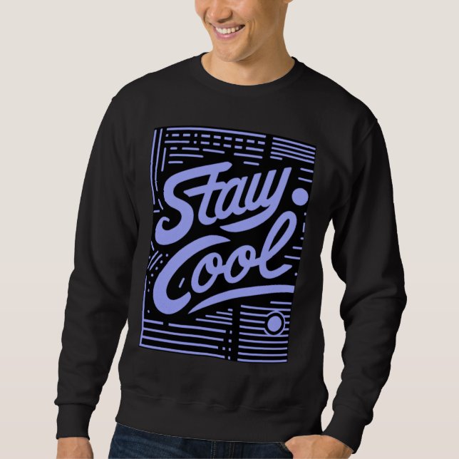 Moletom Stay Cool Retro Script Crewneck Sweatshirt (Frente)