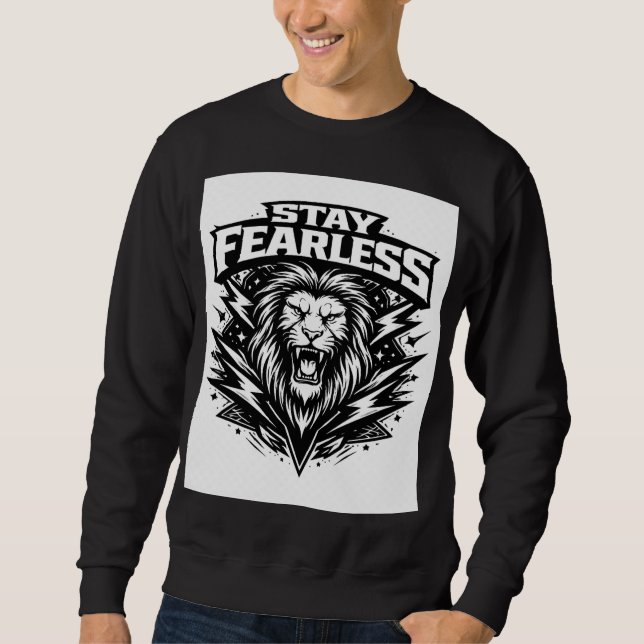 Moletom Stay Fearless Lion T-Shirt | Bold Streetwear Graph (Frente)