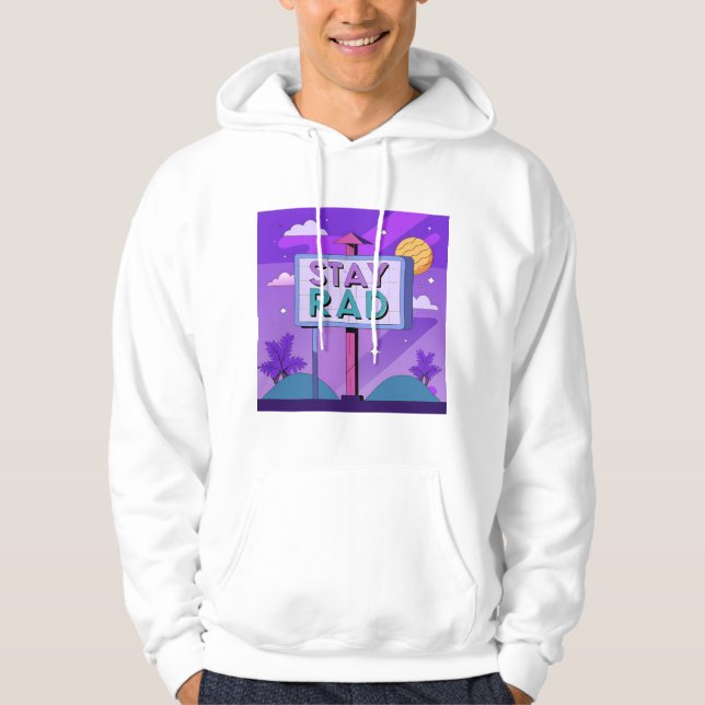 Moletom "Stay Rad" Vaporwave Sunset Scene (Frente)