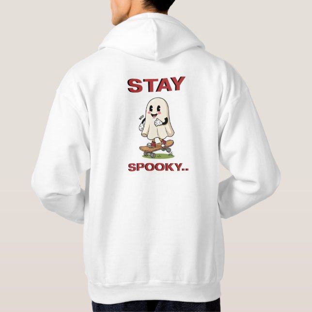 Moletom Stay Spooky Cute Retro Ghost Skateboard (Verso)