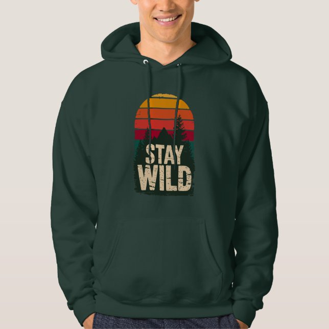 Moletom Stay Wild Vintage Sunset Mountain Hoodie (Frente)