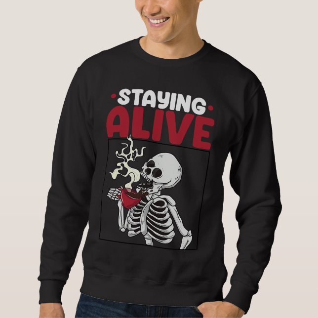 Moletom Staying Alive Scary Skeleton Women  Pirates Party (Frente)