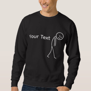 Moletom Stickman Triste Personalizado - Design Sem Esporte
