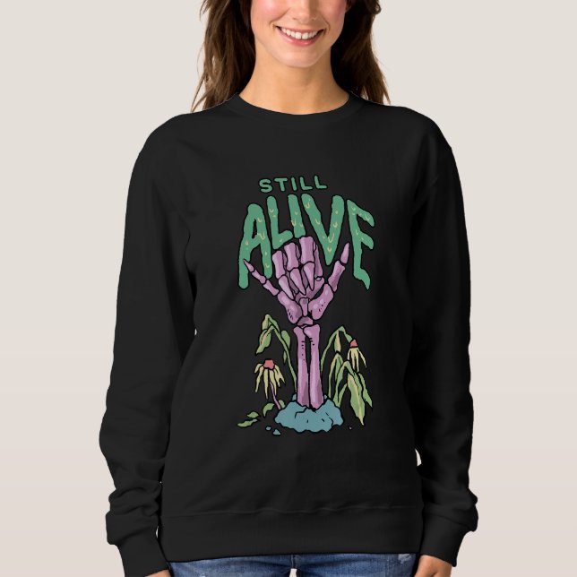 Moletom Still Alive Pastel Goth Shaka Skeleton Hand Occult (Frente)