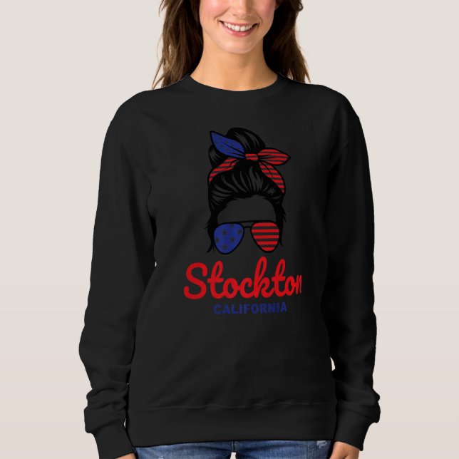 Moletom Stockton California Retro Messy Bun   (Frente)