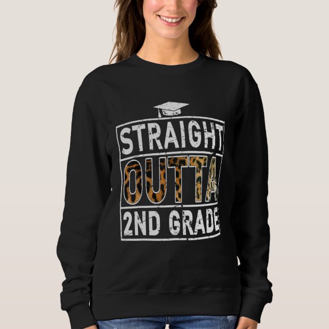 Moletom Straight Outta 2nd Grade T-shirt Leopard Lover Kid (Frente)