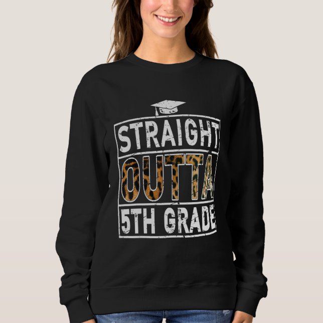Moletom Straight Outta 5Th Grade T-shirt Leopard Lover Kid (Frente)