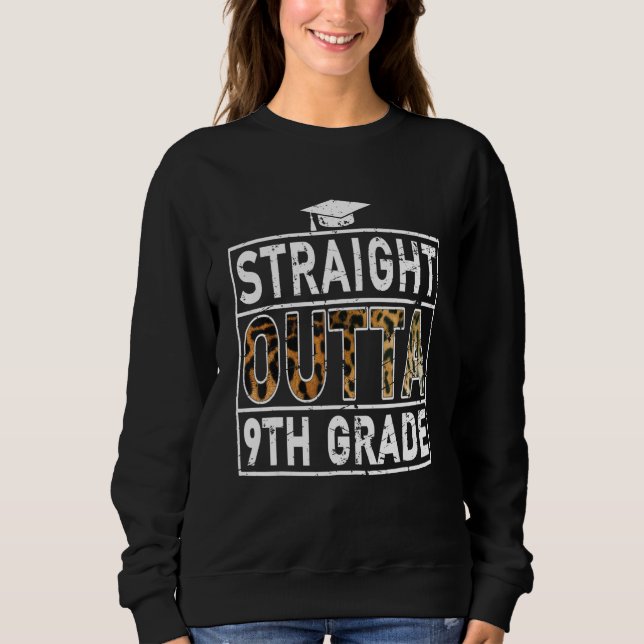 Moletom Straight Outta 9Th Grade T-shirt Leopard Lover Kid (Frente)