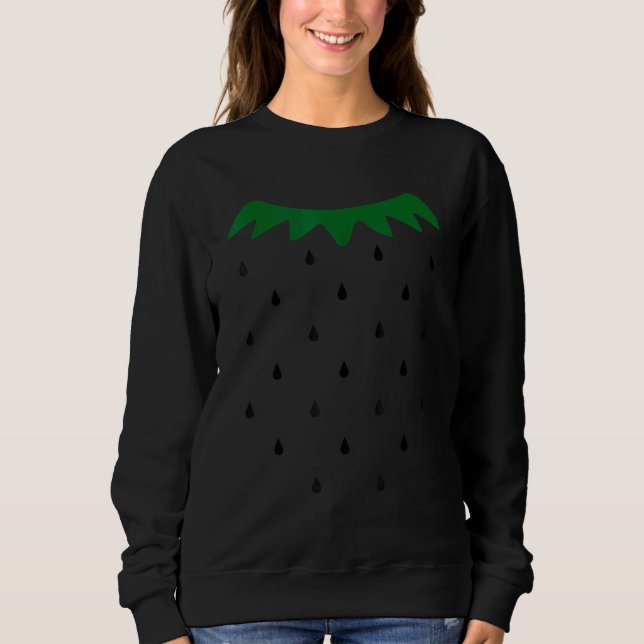 Moletom Strawberry Halloween Costume Simples Sementes Pret (Frente)