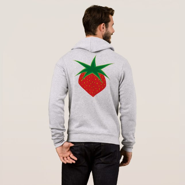 Moletom Strawberry Unisex Zip Hoodie (Parte Traseira Completa)