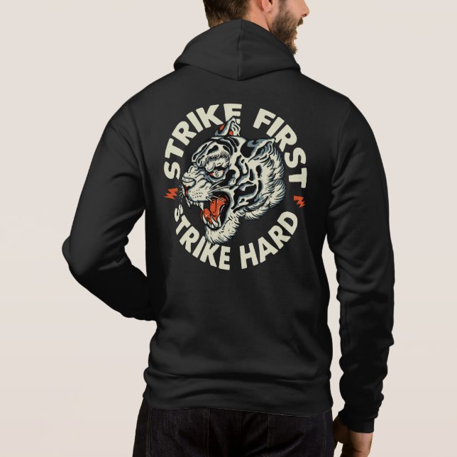 Moletom strike_hard_ strike first tigre tattoo slogan old  (Verso)