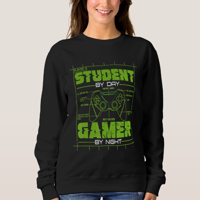 Moletom Student By Day Gamer By Night  Gaming Student Grap (Frente)