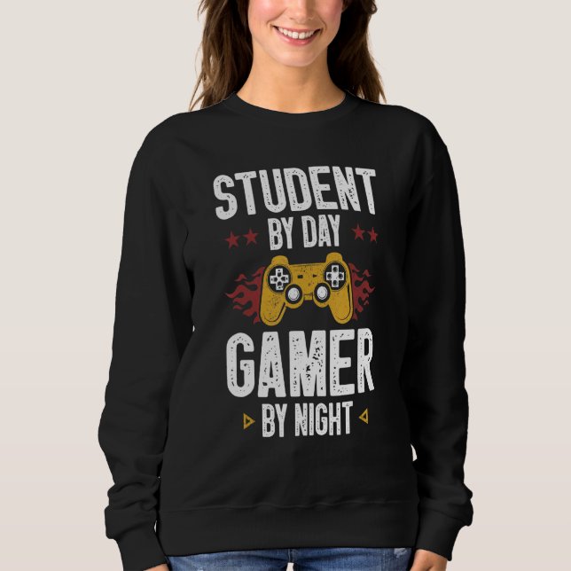Moletom Student By Day Gamer By Night   Video Game for Gam (Frente)