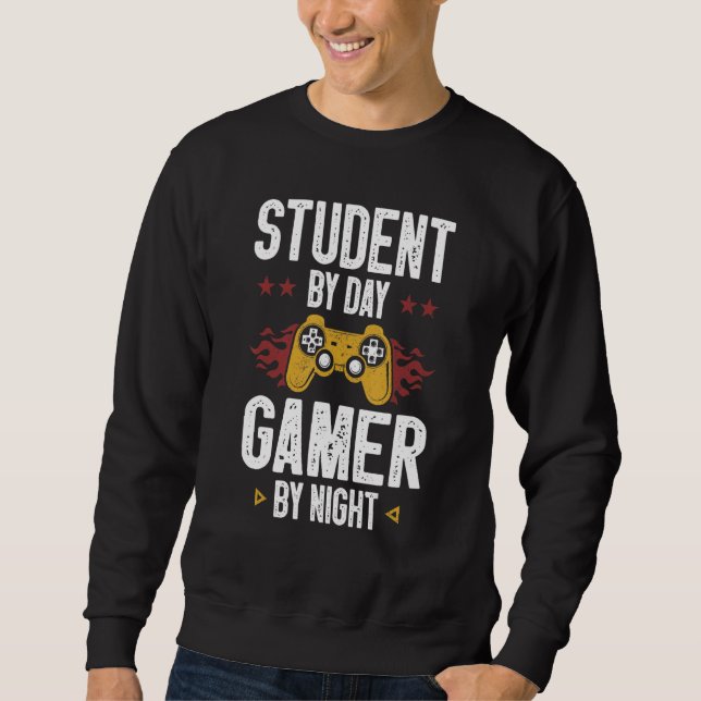 Moletom Student By Day Gamer By Night   Video Game for Gam (Frente)