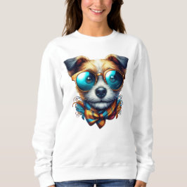 Moletom Stylish Dog With Glasses Colorful Modern Pet Art